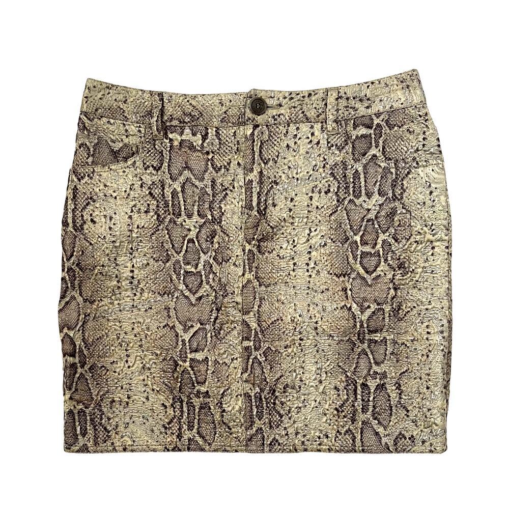Zadig & Voltaire Mini Skirt in Beige and Brown Snake Print